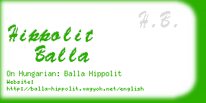 hippolit balla business card